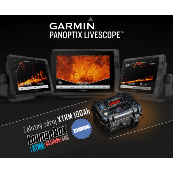 Garmin echoMAP Ultra 102sv s Panoptix sondou LVS32 a lítiovou batériou XTRM 100Ah GRÁTIS
