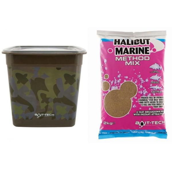 Bait-Tech Camo Bucket halibut Marine Method Mix 3kg