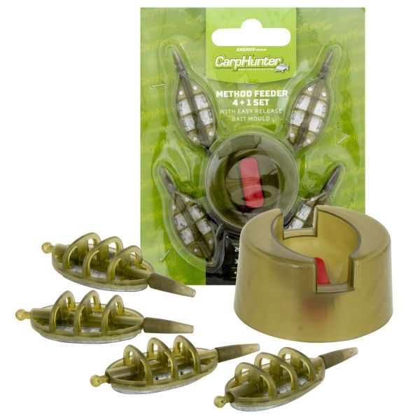 CARP HUNTER KŔMNE KOŠÍKY METHOD FEEDER 4+1 SADA