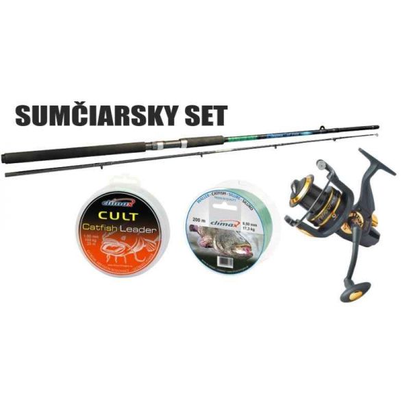 Sumčiarsky SET prút (200-500g)+navijak Patriot FD+silon