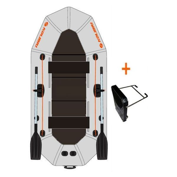 Čln Kolibri K-250 TP profi, šedý pevná podlaha + držiak motora