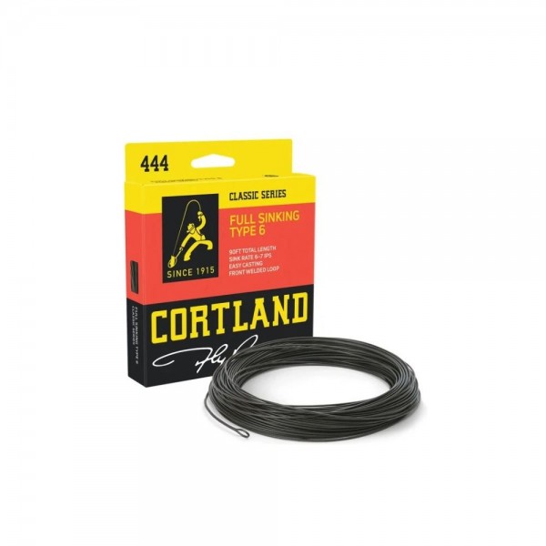 Cortland muškárska šnúra 444 Classic Full Sinking TYPE 6 Black Fresh/Salt