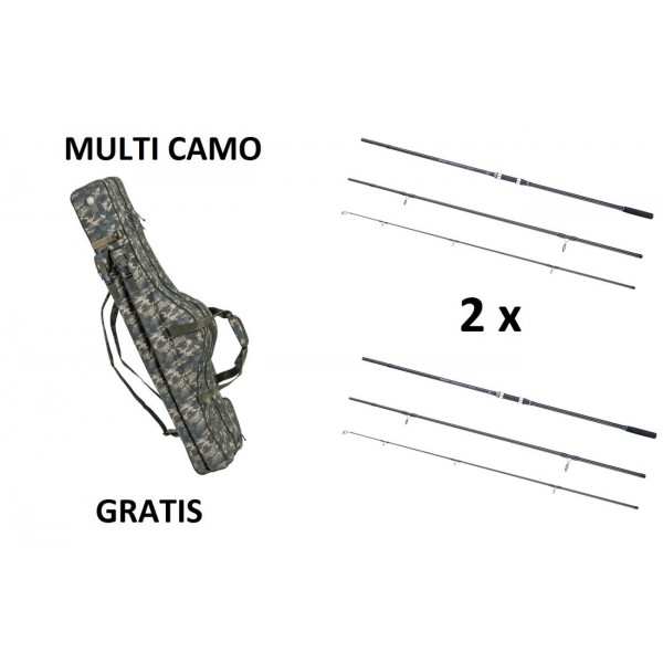 2x Prút Sentinel Carp 390SH + Obal Multi Camo 145