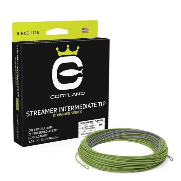 Cortland muškárska šnúra Streamer Intermediate Tip Space Grey/Moss Green|WF6I 100ft