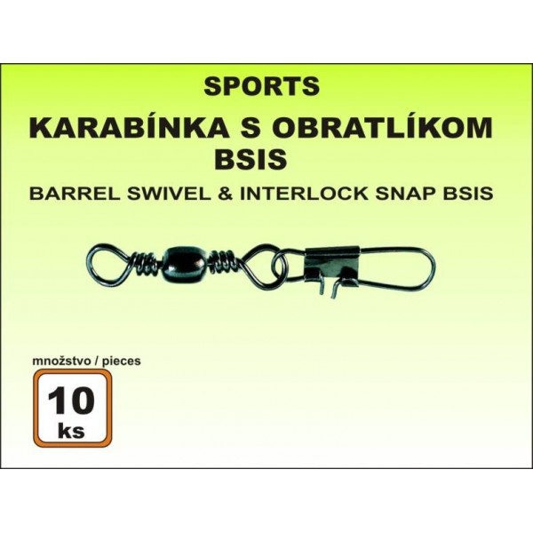 Karabínka s obratlíkom BSIS - 10ks v balení veľkosť 20 / 6kg