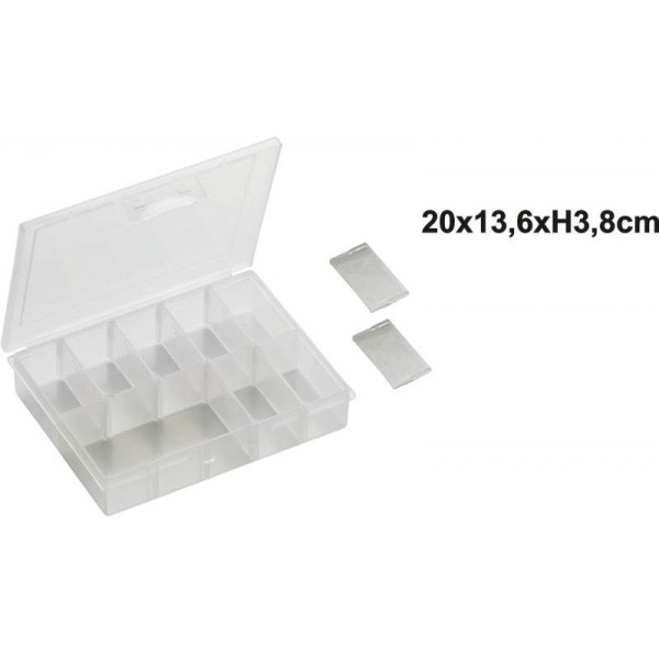 Uzatvárateľná krabička s posuvnými priehradkami Rozmer 20x13,6x3,8cm