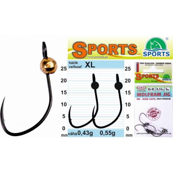 Vanfook Wolfram JIG-veľkosť XL, cena za 5ks balenie velkosť XL - 0,55g