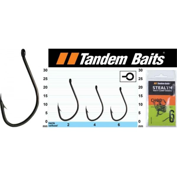 Kaprové rybárske háčiky Stealth Chod Tandem Baits 10ks veľkosť 2, 10ks