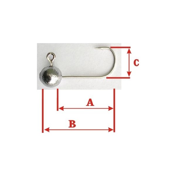 JIG háčik - Eagle Claw Ovál bez krčku 15g/háčik 6/0, A4,5cm, B5,7cm, C2cm