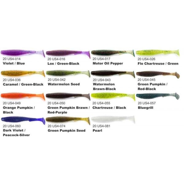 Dipované umelé nástrahy FishUP U-Shad 101mm-4”/8ks Farba: Pearl