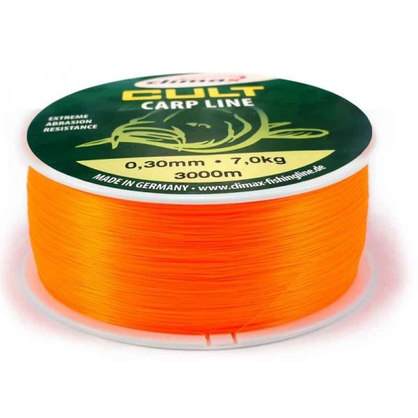 Climax silon CULT Carpline Fluo oranžový 3000m Priemer: 0,30mm 8,3kg/15lb