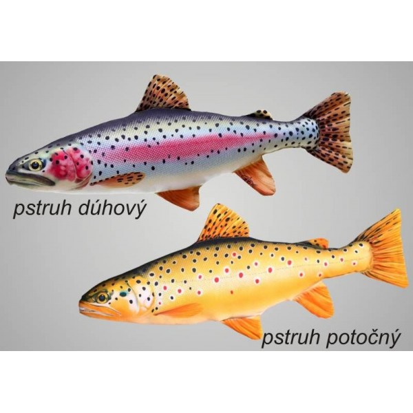 Dekoračný vankúš - PSTRUH dúhový 62cm