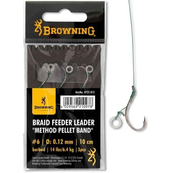 Method feeder nadväzec so silikónovou gumičkou 3ks veľ. #8 / 0,12mm / 6,4kg / 10cm
