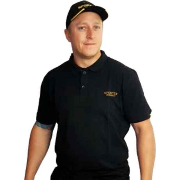 SPORTEX Classic Polokošeľa s logom - čierna Veľkosť: L