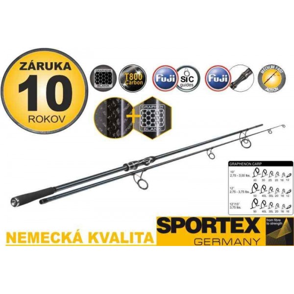 Kaprárske prúty Graphenon Carp 2-diel