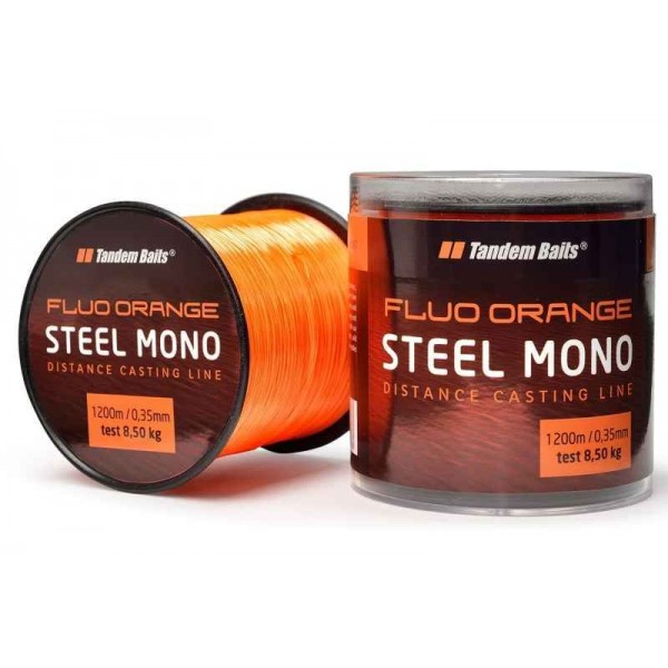 Silon Steel Mono Fluo orange Tandem Baits Dĺžka: 600m / priemer:  0,30mm / 6,40kg