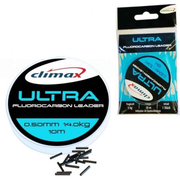 100% Climax Fluorocarbon 10m + 20ks trubičiek