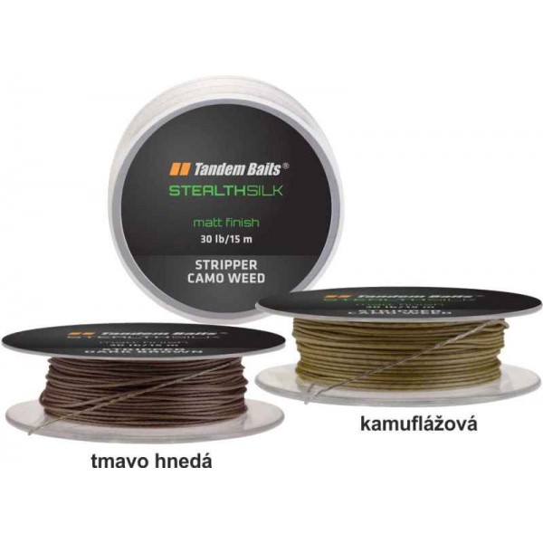 Nadväzcová šnúra Tandem Baits Stealth Silk Stripper 15m farba: kamufláž nosnosť 30lb