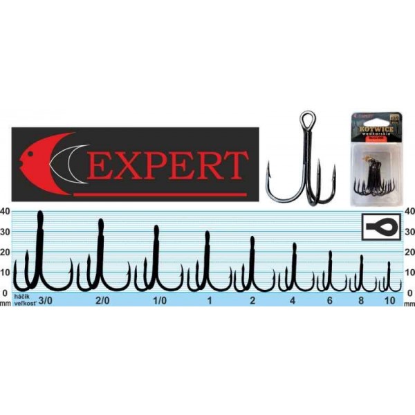 Trojháčik s protihrotom Expert 1215 čierny Veľkosť: č. 8 Balenie: 7ks