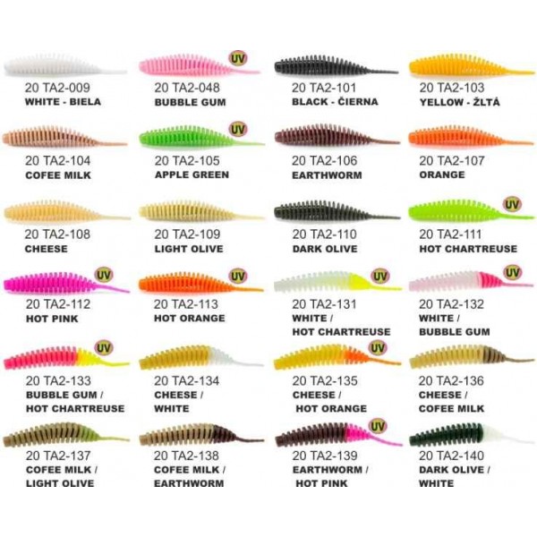Dipované umelé nástrahy FishUP Tanta 51mm-2,0”/9ks Farba: Hot Chartreuse