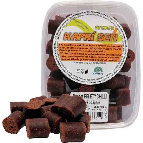 SPORTS Kaprí sen pelety potápavé 12mm/100g Chilli+korenie