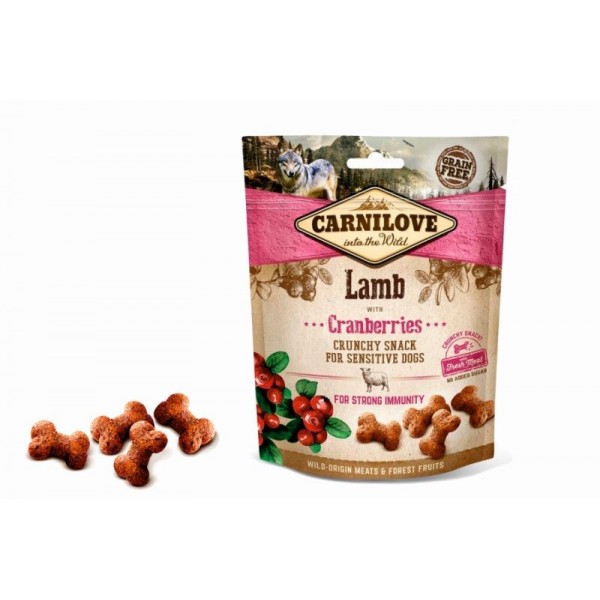 Pre psov Carnilove Dog Crunchy Snack Lamb + Cranberries 200g