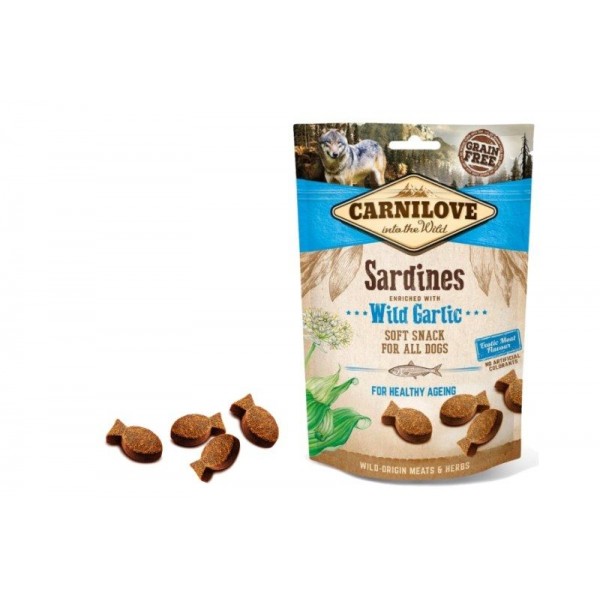 Pre psov Carnilove Dog Semi Moist Snack Sardines + Wild garlic 200g
