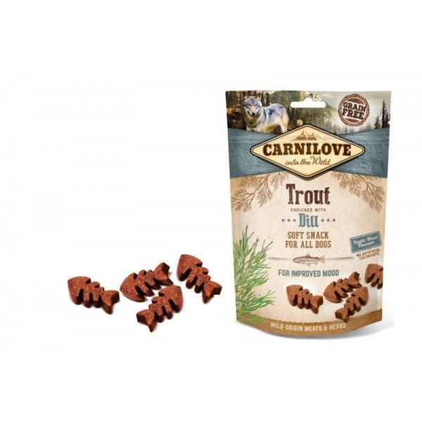 Pre psov Carnilove Dog Semi Moist Snack Trout + Dill 200g