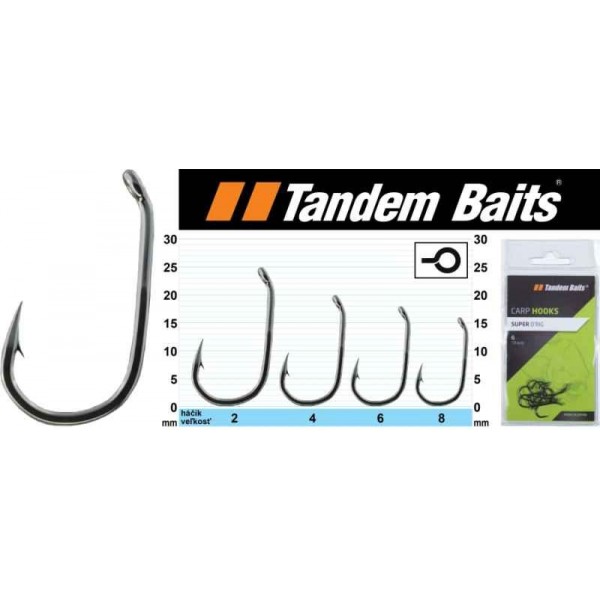 Kaprové rybárske háčiky Super D - Tandem Baits 10ks veľkosť 2, 10ks
