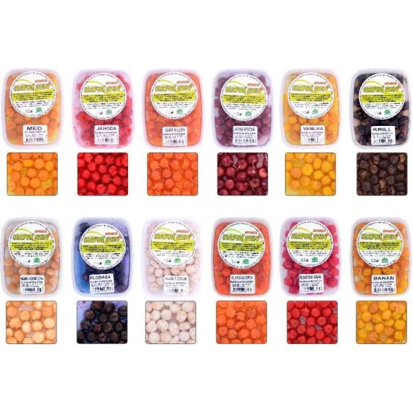 Rohlíkové boilies SPORTS kaprí sen + BOOSTER 50g / 12mm MASNÝ- KOSTNÝ ČERV