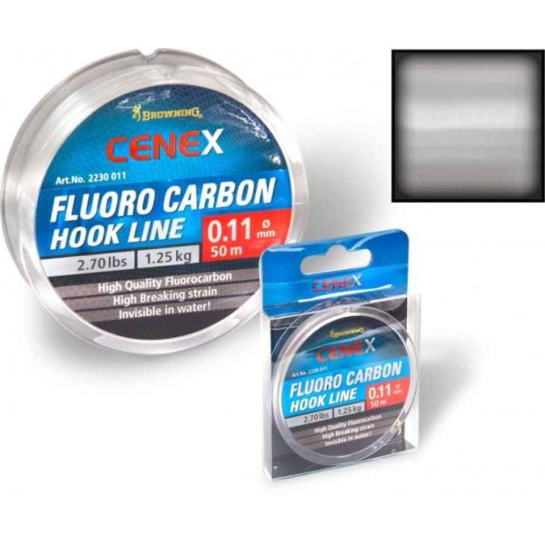 Feeder fluorocarbon Cenex Hook line - priehladný 50m 0,17mm / 2,95kg