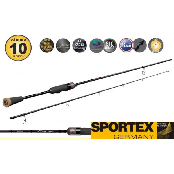 Prívlačové prúty SPORTEX X-Act Trout SpooN 2-diel 195cm / 0,2-7g