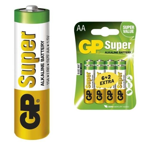 Batéria LR6 GP SUPER AA - 8ks bal/cena za 1ks