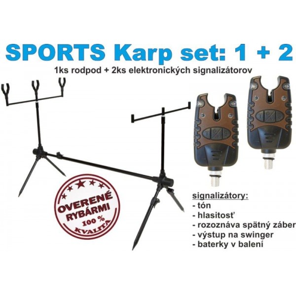 SPORTS KARP set Rodpod + 2ks el. signalizátor záberu