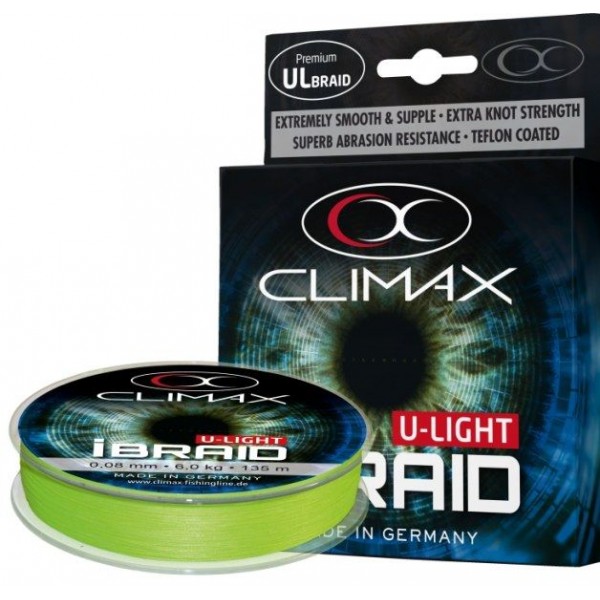 Pletená šnúra Climax iBraid U-Light neon-zelená 135m