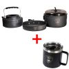 Giants fishing Akčný set Sada riadu s kanvičkou + Nerezový thermo hrnček 400ml