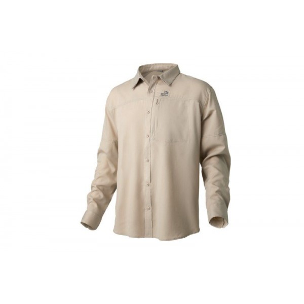 Košeľa s dlhým rukávom Ezmar Light khaki Veľkosť: M
