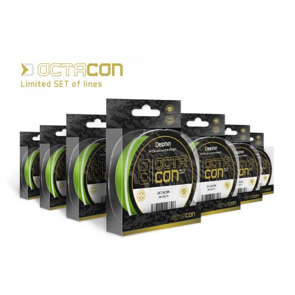 Limitovaný SET šnúr Delphin OctaCON / fluo zelený