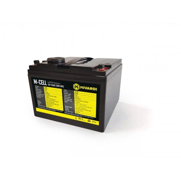 M-CELL LiFePO4 12V 23Ah + 5A nabíjačka