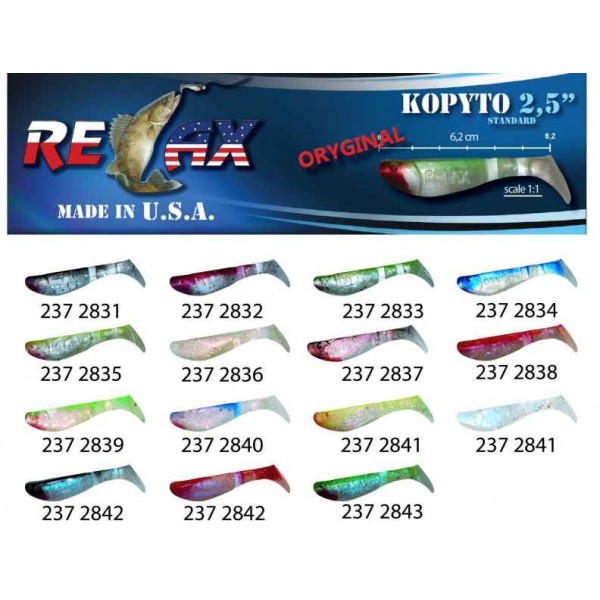 RELAX kopyto RK 2,5 (6,2cm) cena 1ks/bal10ks farba 2831R červený chvostík