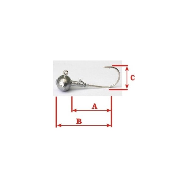 JIG háčik - Guľa s kŕčkom 17g/háčik 4/0, A3,5cm, B5cm, C1,6cm