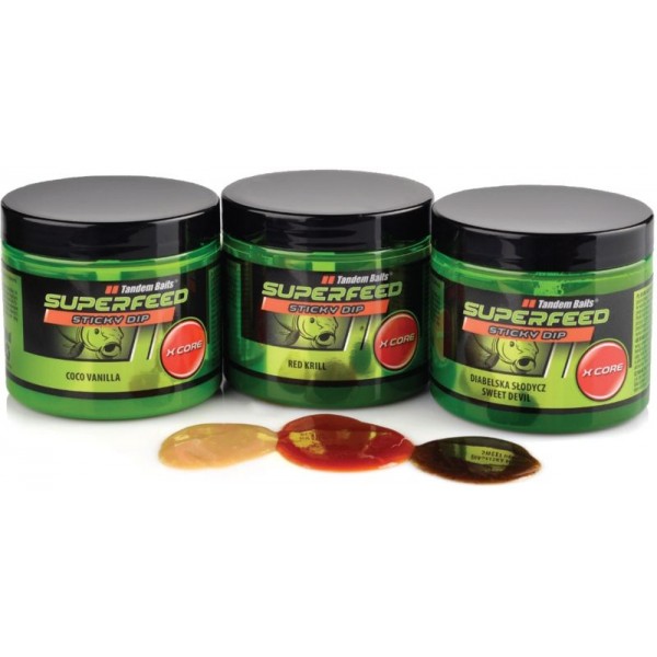SuperFeed X Core Sticky Dip 100ml - Tandem Baits Squid + Orange 