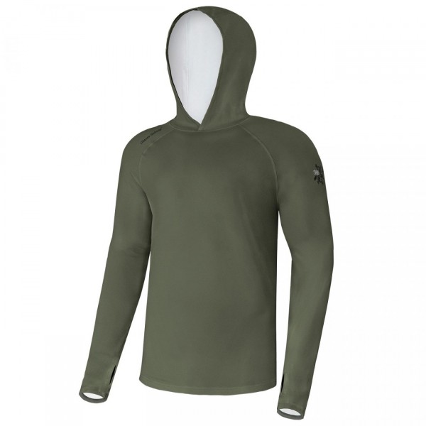 Giants fishing Funkčné tričko s dlhým rukávom UV50+Hoodie Dark Green|vel.M