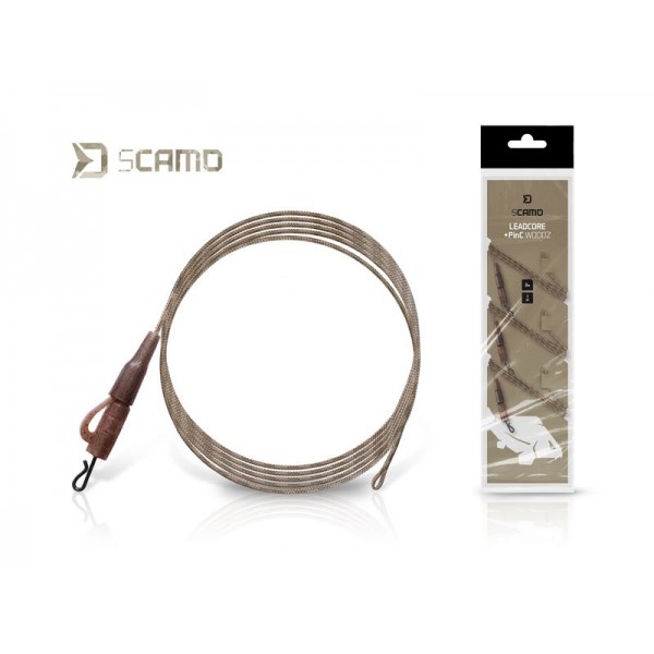 Nadväzec Delphin sCAMO Leadcore + PinC WOODZ / 3ks