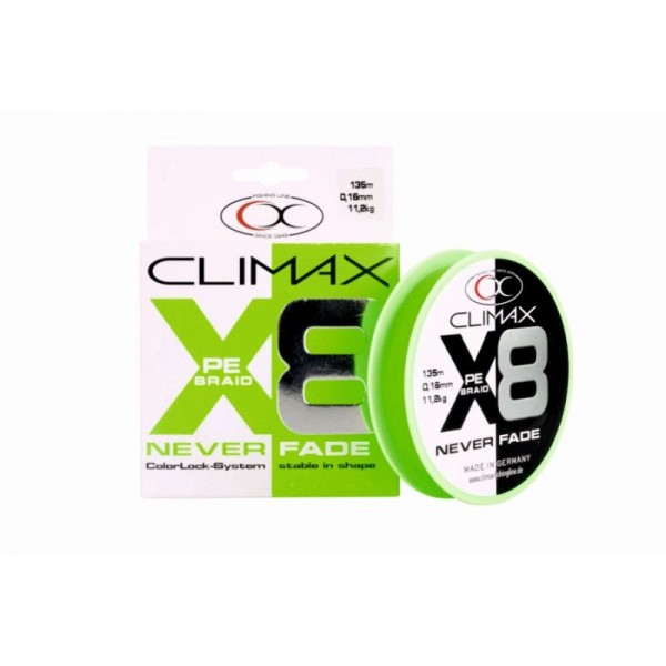 Šnúra Climax Never Fade 8x vlákien zelená 135m Priemer: 0,12mm, Nosnosť: 6,7kg